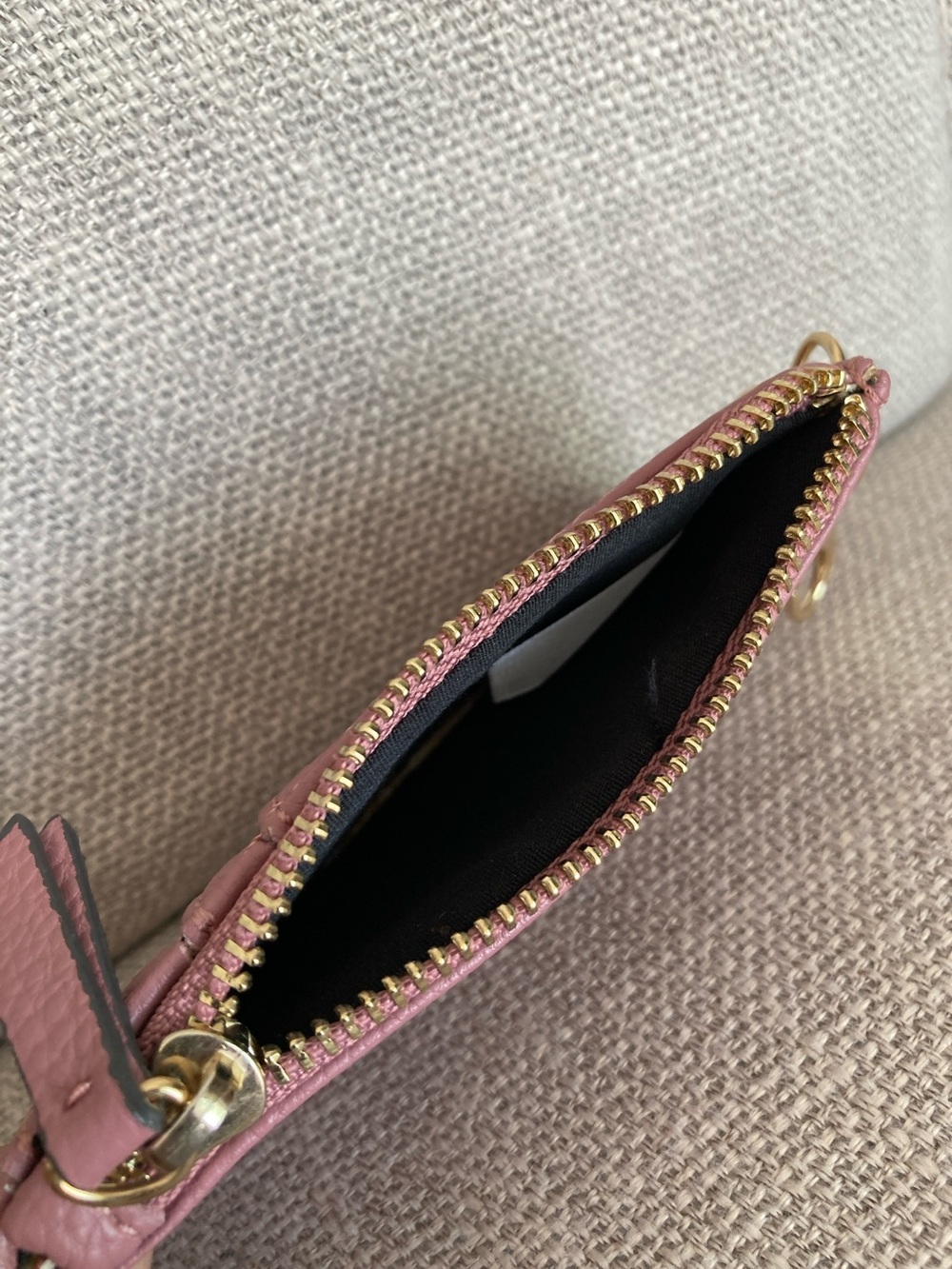 Nanette Lepore Dusty Rose Leather Card Case with Gold Hardware - Picture 3 of 3